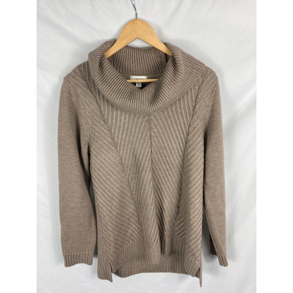 Calvin Klein Cowl Neck Hi Lo Knit Sweater Size Large